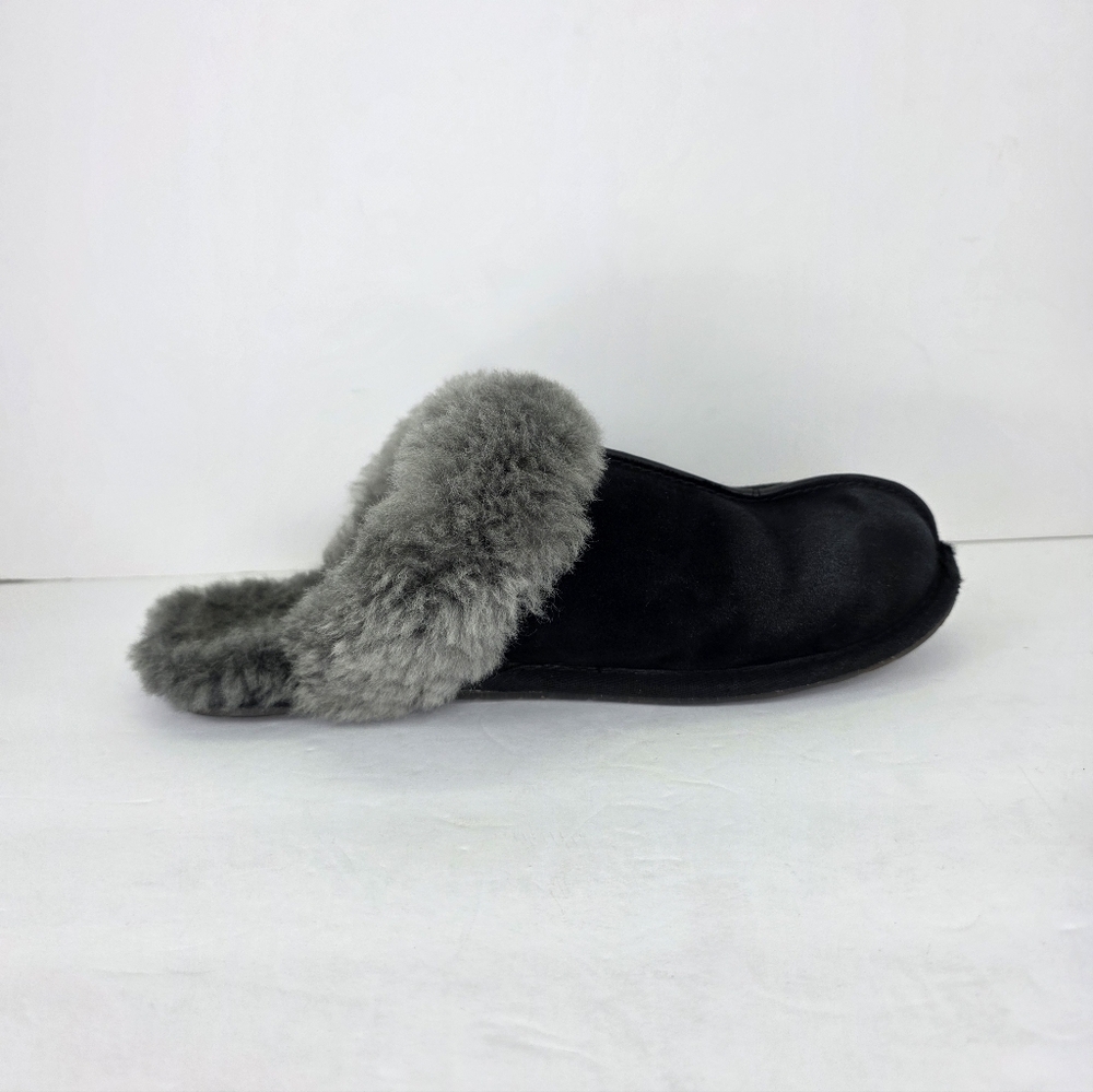 UGG Scuffette II Women's Slipper Suede Sheepskin Plush Slip On Black Grey Size 9 - Picture 14 of 16